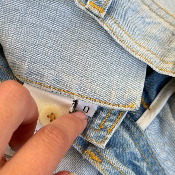 Jesse Kamm Sailor Jeans High Waist Wide Leg Denim Light Wash Size 0 - Picture 9 of 9